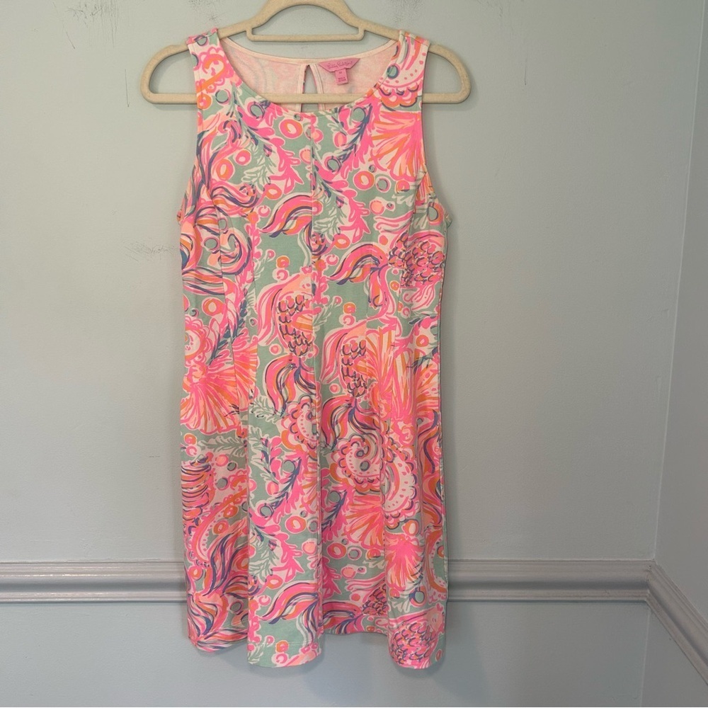 Lilly Pulitzer Felicity Pink Too Much Bubbly Sleeveless Mini Dress Size Medium